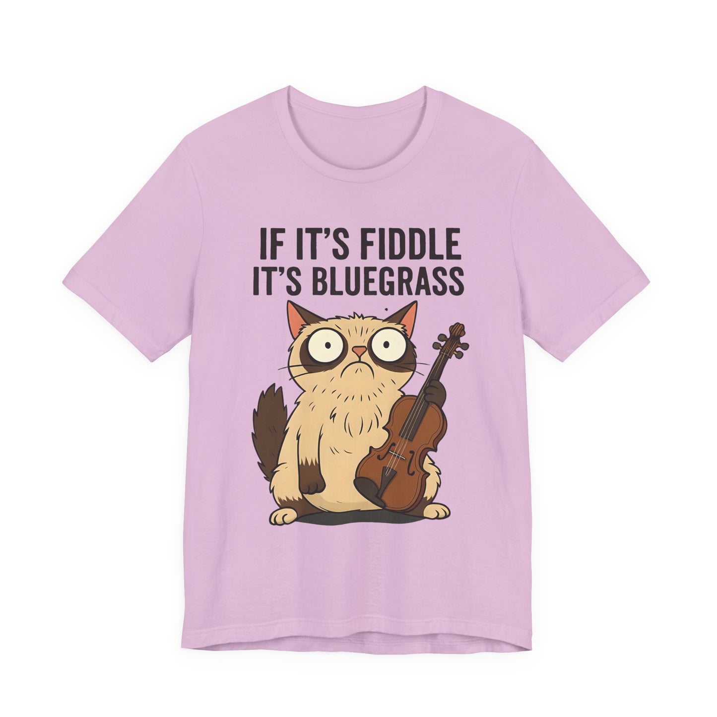 Bluegrass Feline Tee, Funny Cat Shirt, Music Lover Gift, Unisex T-Shirt, Cute Cat Fiddle Top