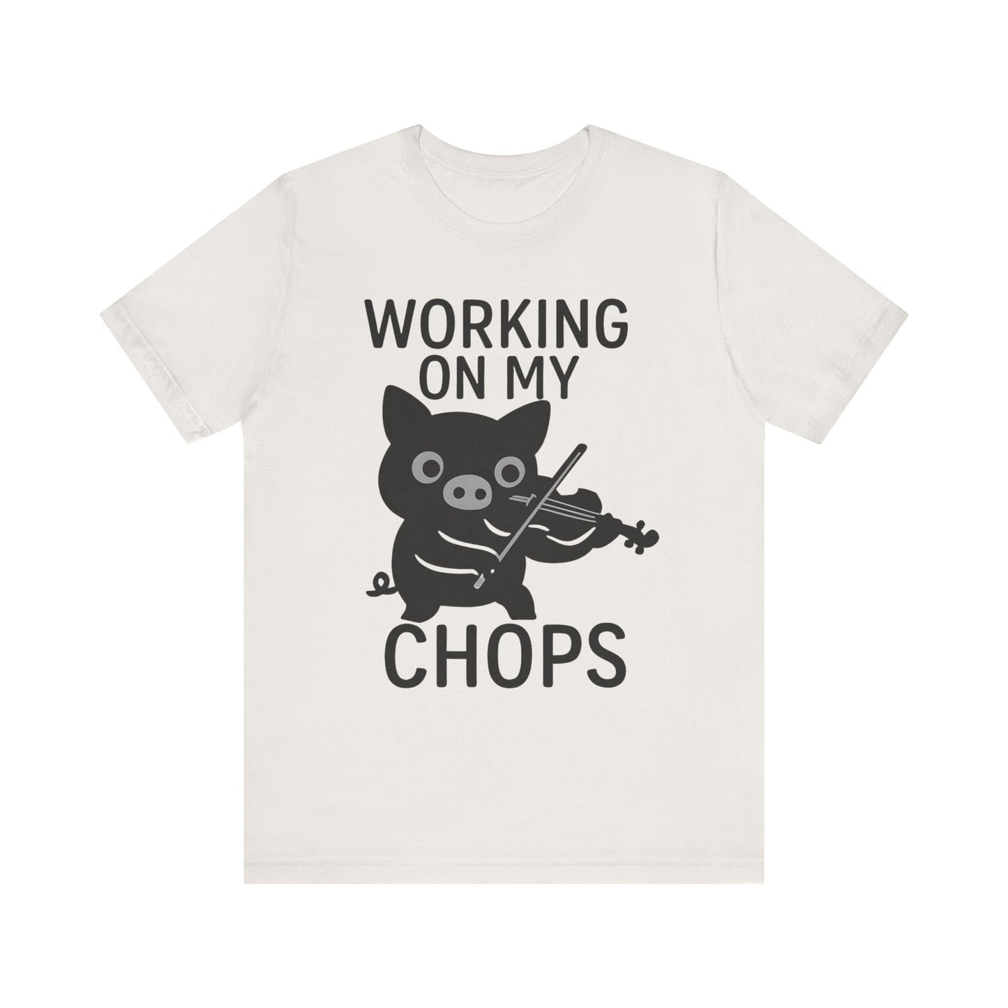 Cute Pig Musician Tee - Working on My Chops T-Shirt, Funny Gift for Musicians, Music Lover Apparel, Animal Lover Shirt, Cool Graphic Tee