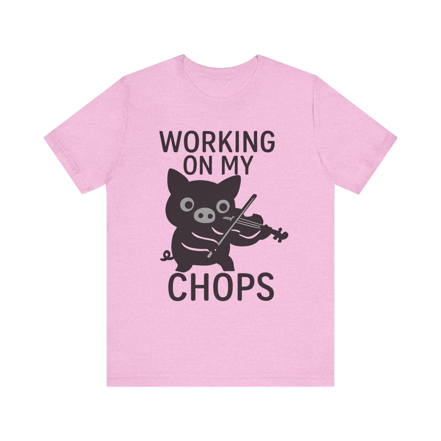 Cute Pig Musician Tee - Working on My Chops T-Shirt, Funny Gift for Musicians, Music Lover Apparel, Animal Lover Shirt, Cool Graphic Tee