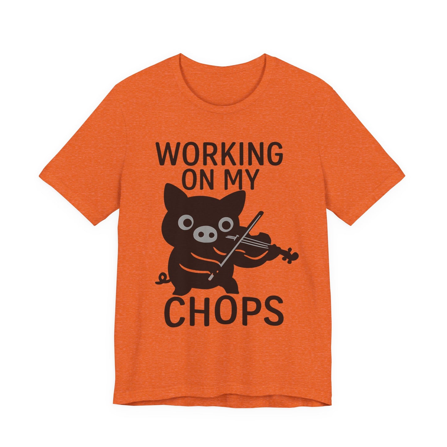 Cute Pig Musician Tee - Working on My Chops T-Shirt, Funny Gift for Musicians, Music Lover Apparel, Animal Lover Shirt, Cool Graphic Tee