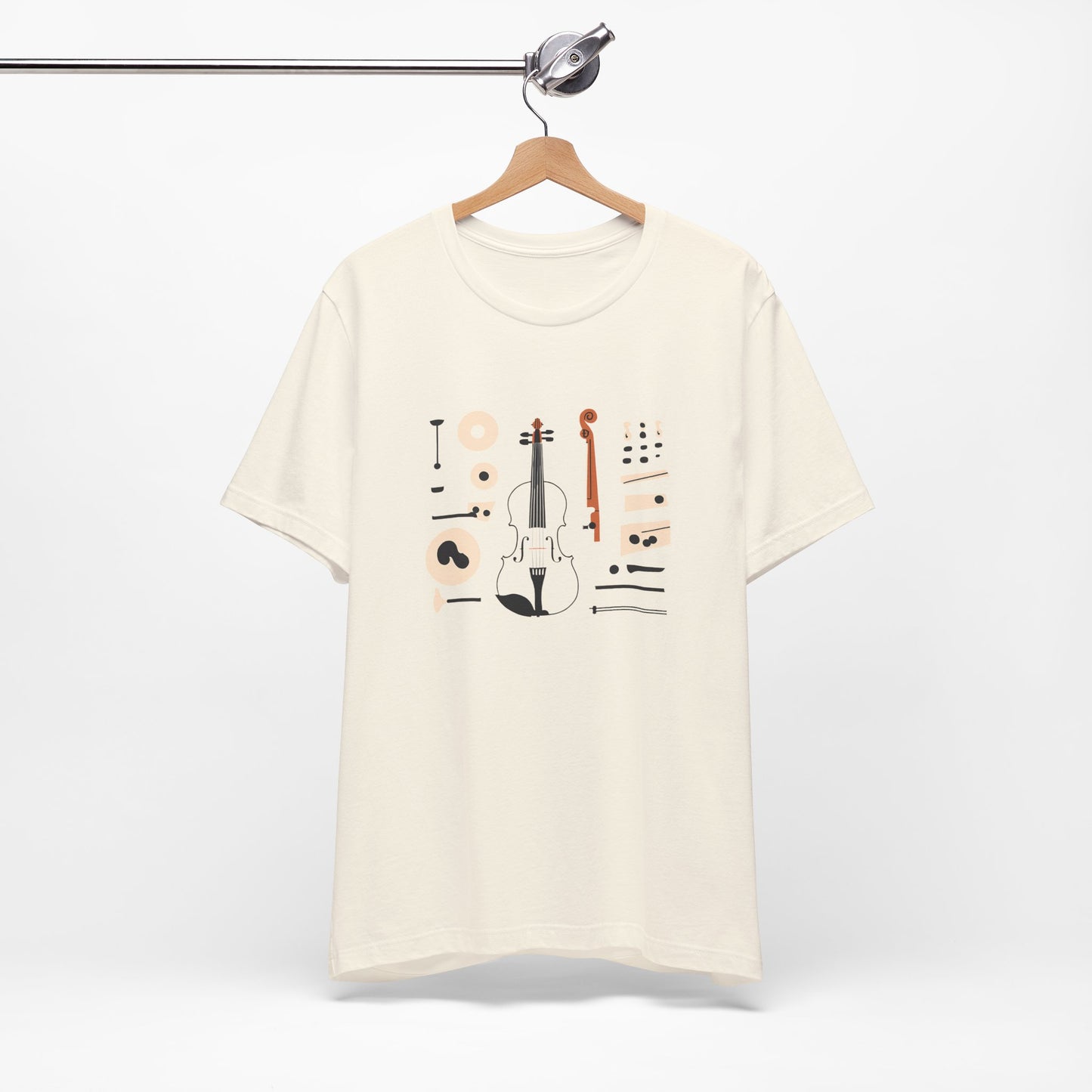 Unisex Tee Violin Fiddle Parts Design Shirt