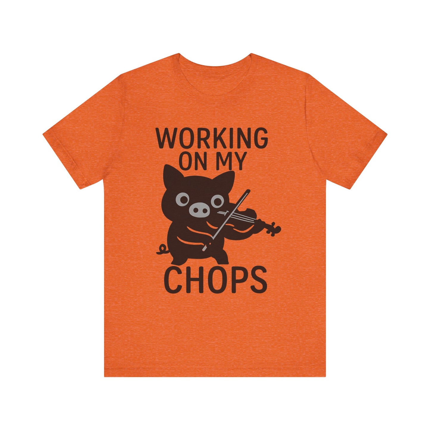 Cute Pig Musician Tee - Working on My Chops T-Shirt, Funny Gift for Musicians, Music Lover Apparel, Animal Lover Shirt, Cool Graphic Tee