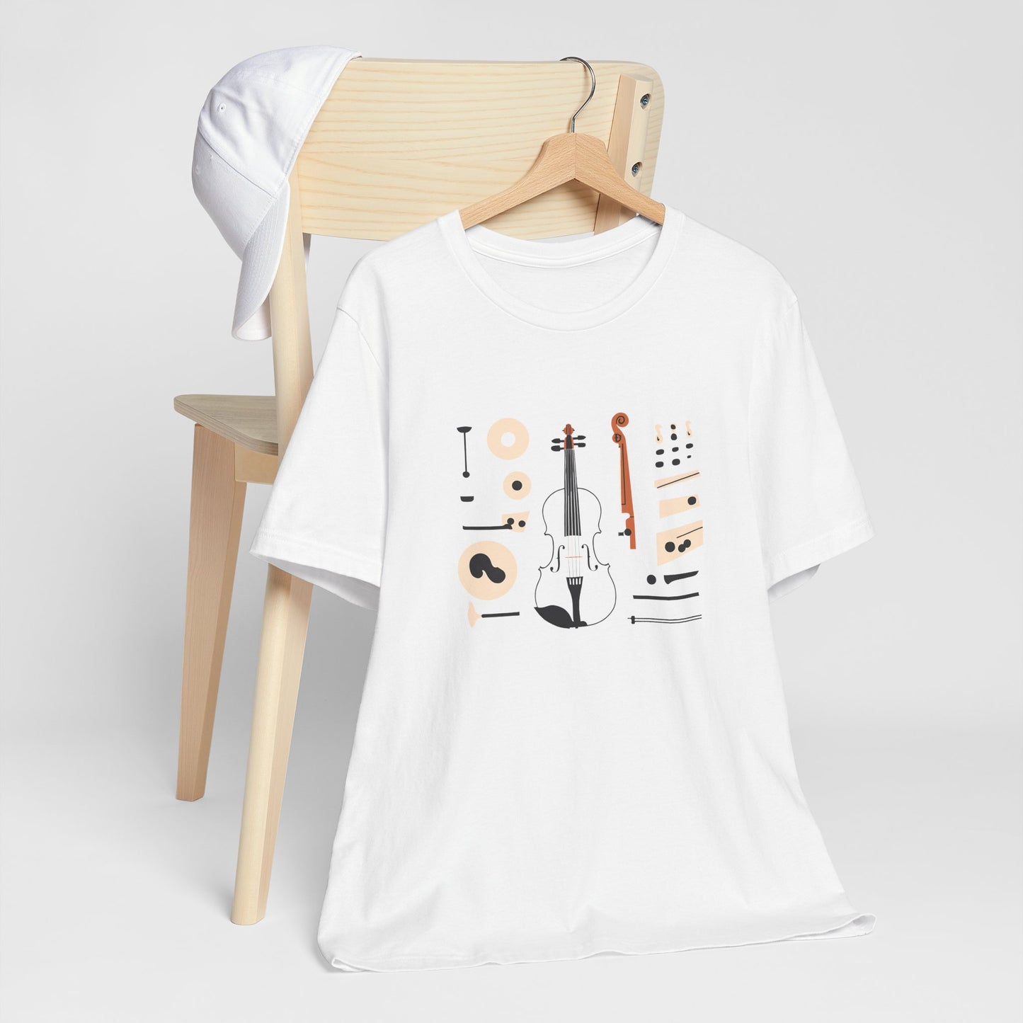 Unisex Tee Violin Fiddle Parts Design Shirt