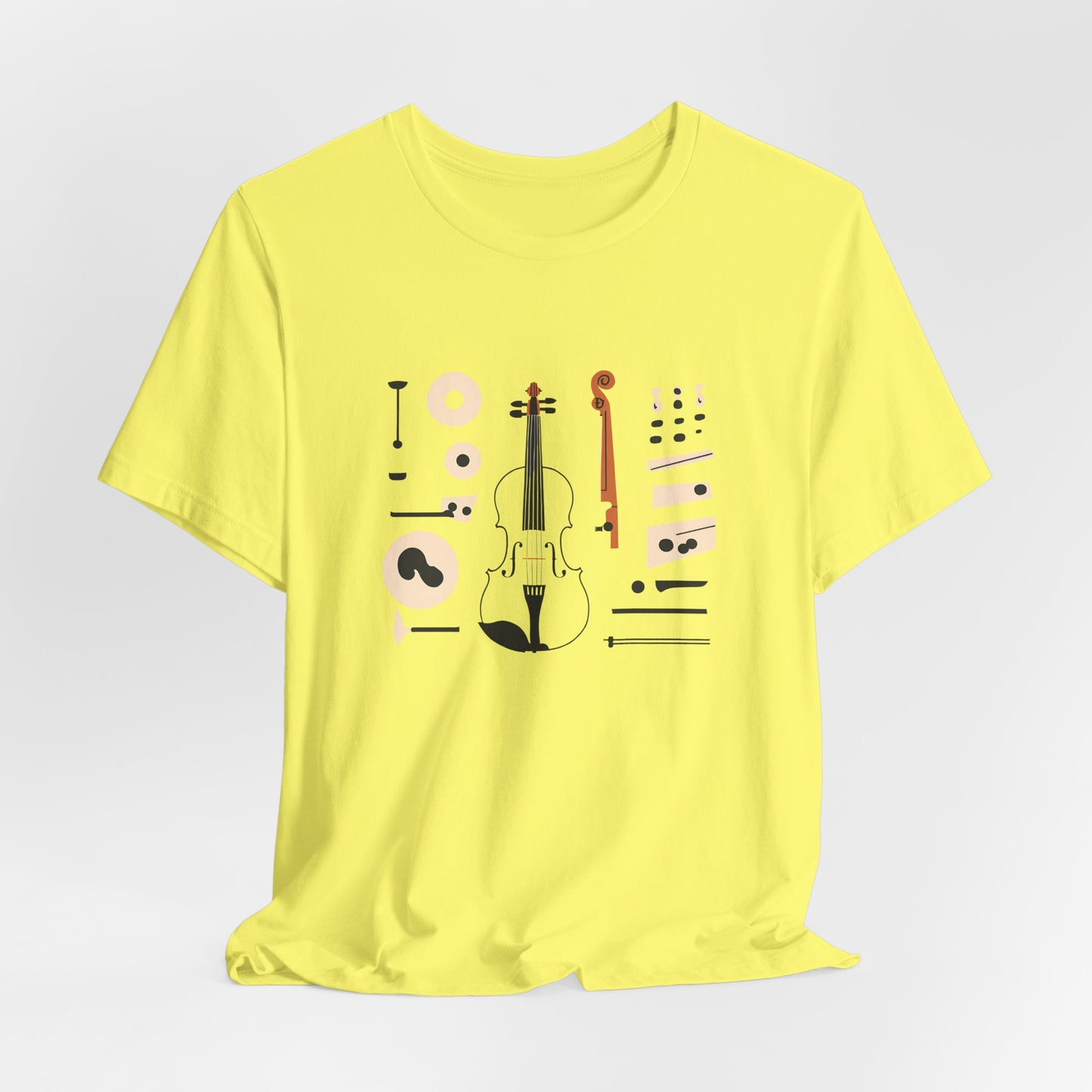 Unisex Tee Violin Fiddle Parts Design Shirt