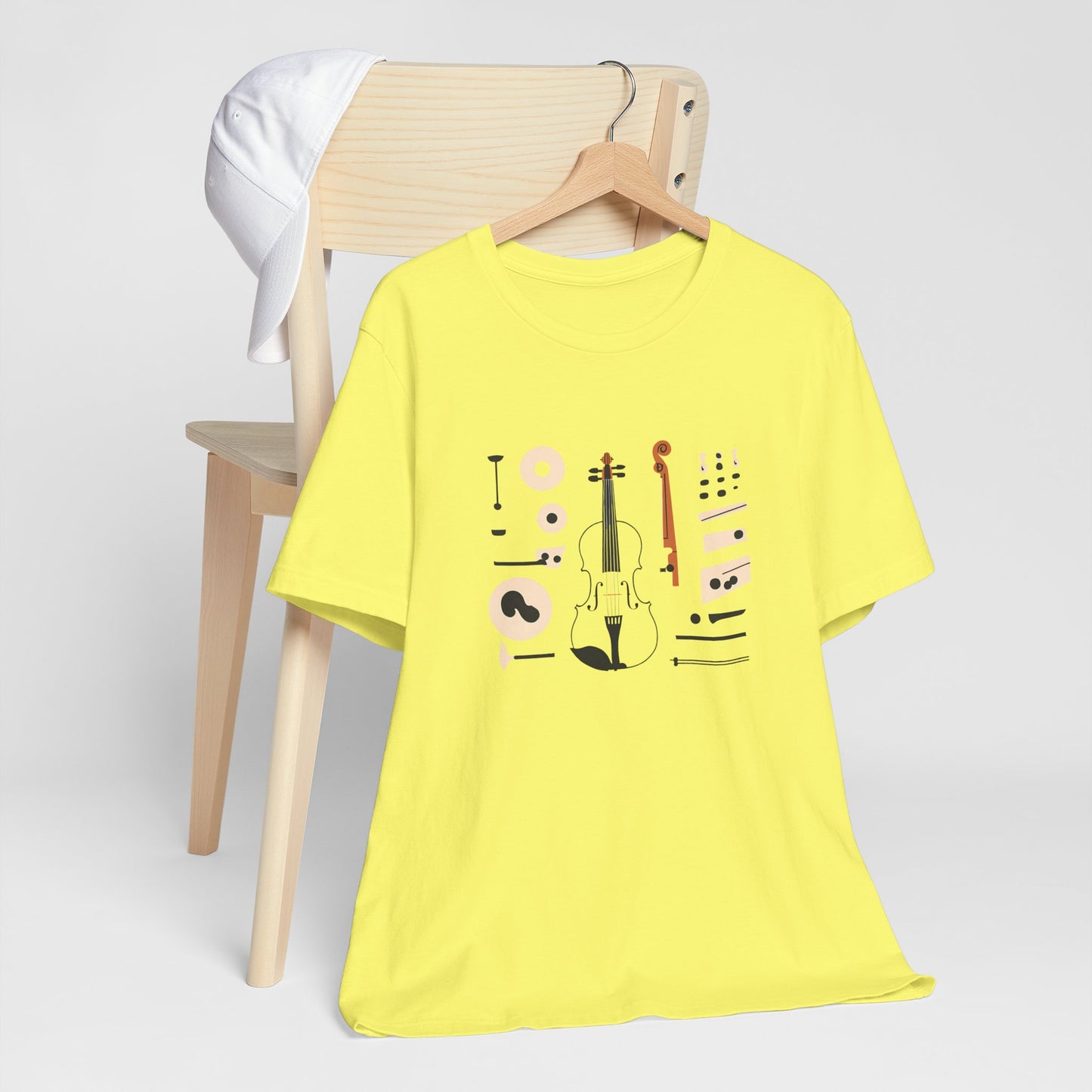 Unisex Tee Violin Fiddle Parts Design Shirt