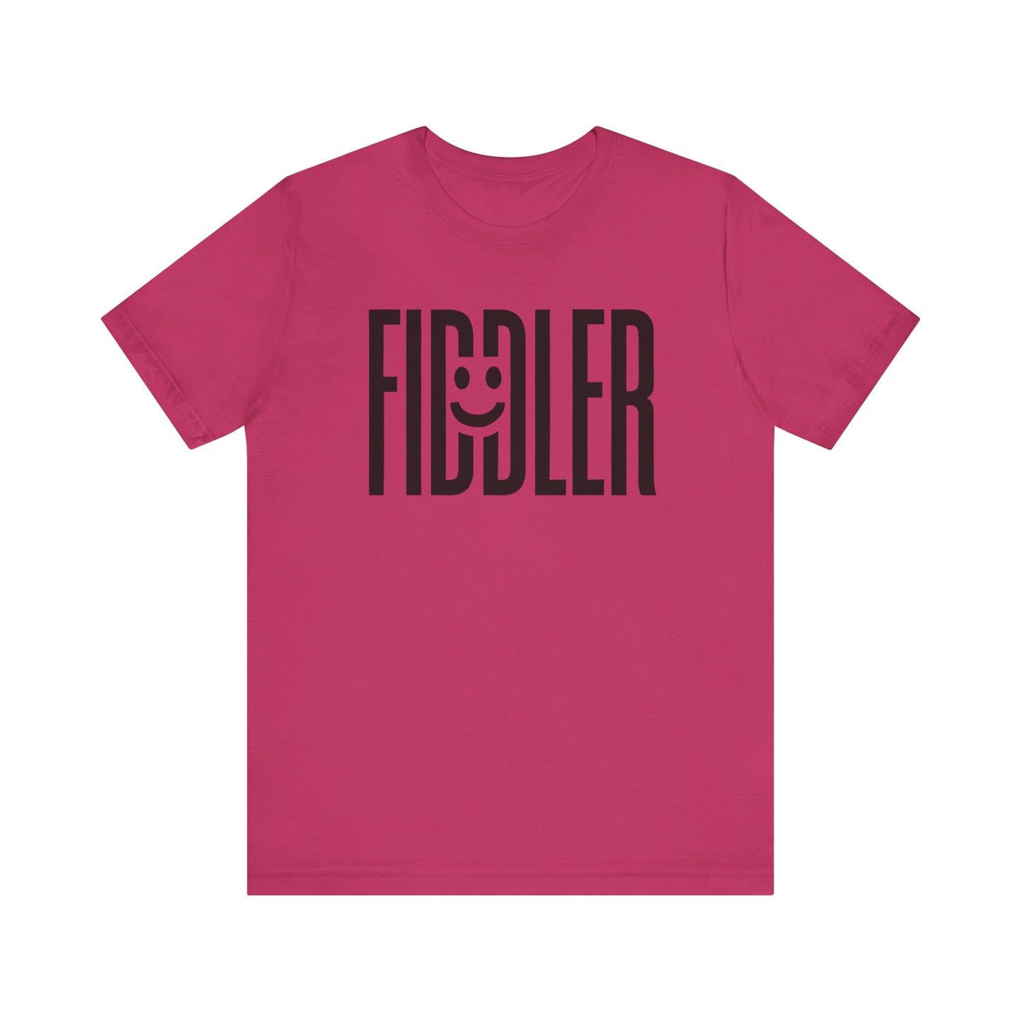 T-Shirt Fiddler word Smiling Face Unisex Jersey Short Sleeve Tee