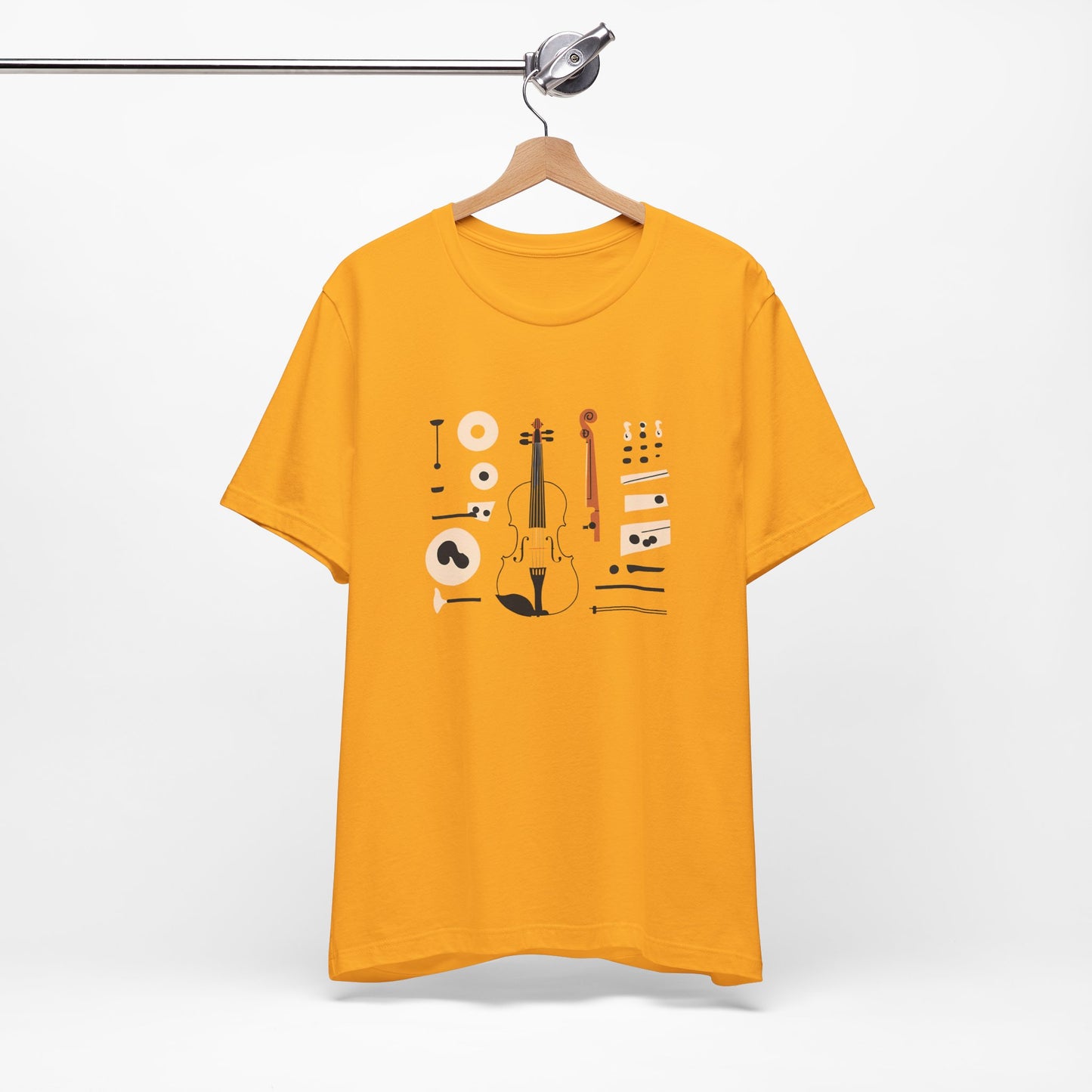 Unisex Tee Violin Fiddle Parts Design Shirt