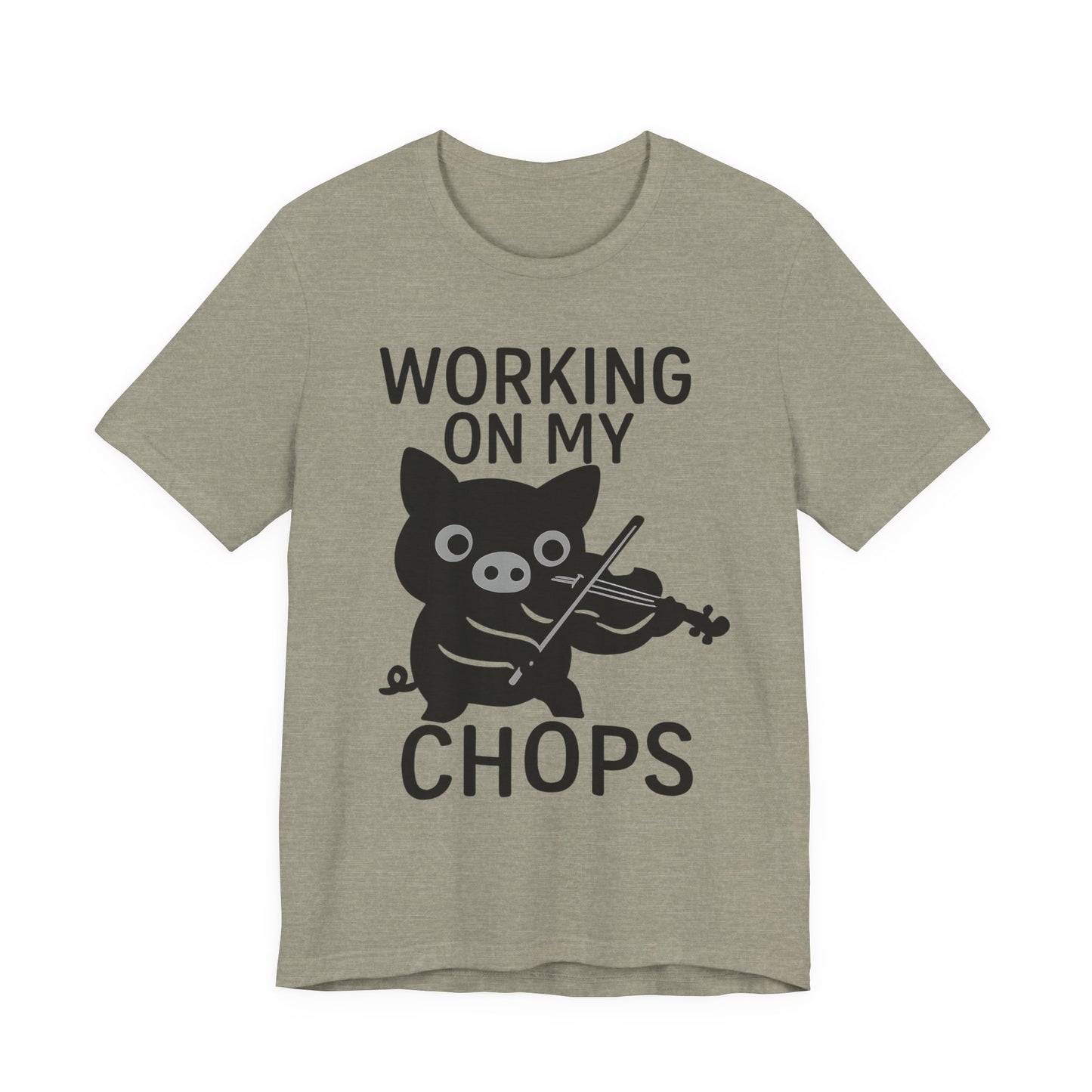 Cute Pig Musician Tee - Working on My Chops T-Shirt, Funny Gift for Musicians, Music Lover Apparel, Animal Lover Shirt, Cool Graphic Tee