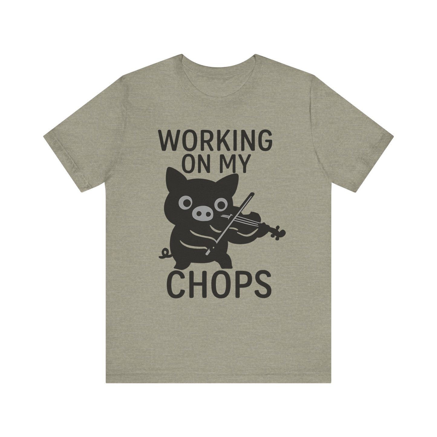Cute Pig Musician Tee - Working on My Chops T-Shirt, Funny Gift for Musicians, Music Lover Apparel, Animal Lover Shirt, Cool Graphic Tee