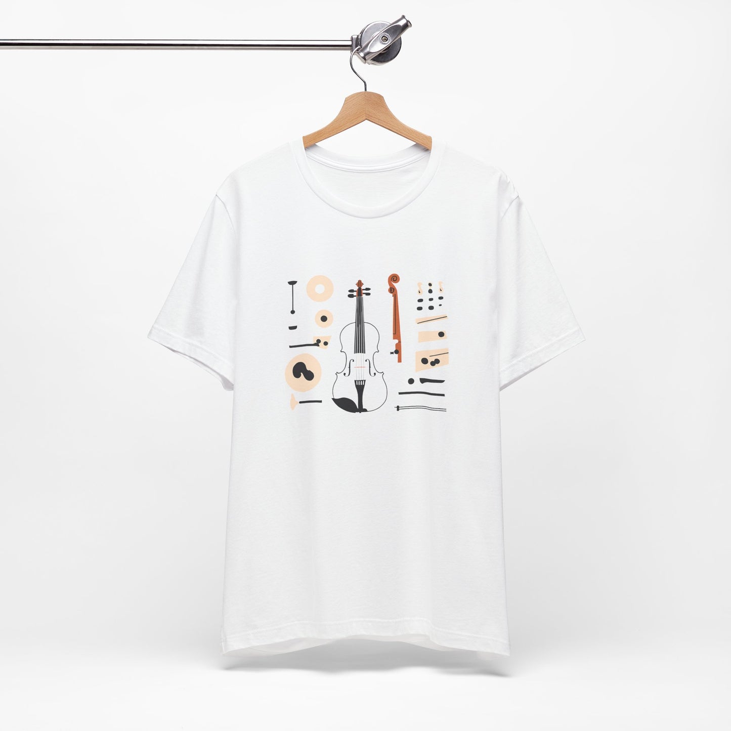 Unisex Tee Violin Fiddle Parts Design Shirt