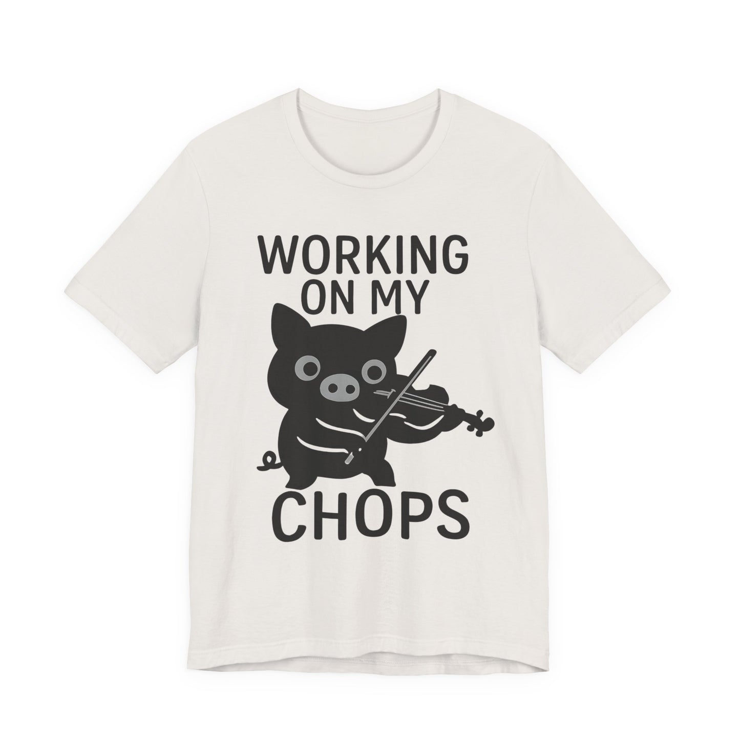Cute Pig Musician Tee - Working on My Chops T-Shirt, Funny Gift for Musicians, Music Lover Apparel, Animal Lover Shirt, Cool Graphic Tee