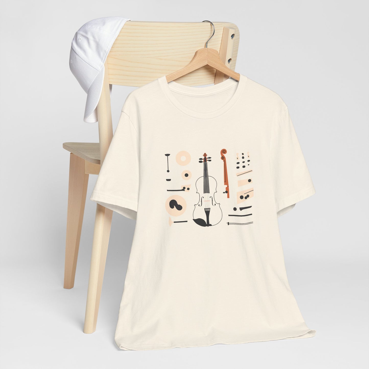 Unisex Tee Violin Fiddle Parts Design Shirt