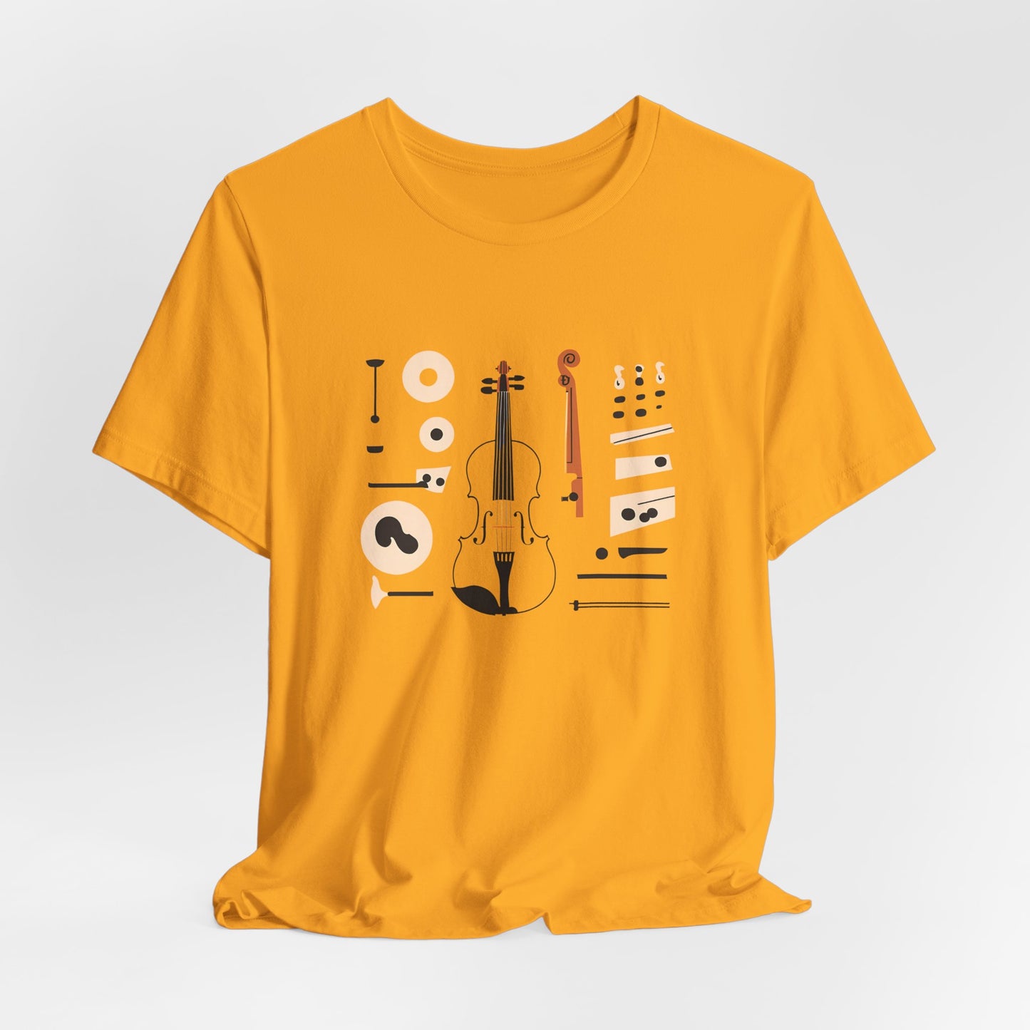 Unisex Tee Violin Fiddle Parts Design Shirt
