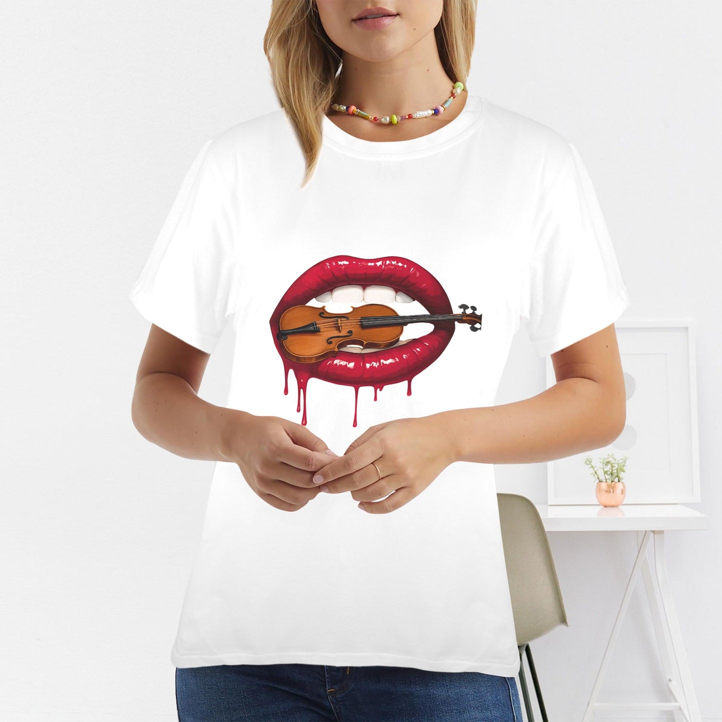 New Women's T-Shirt in USA Size Front Print(Made in USA,Ships to USA Only)