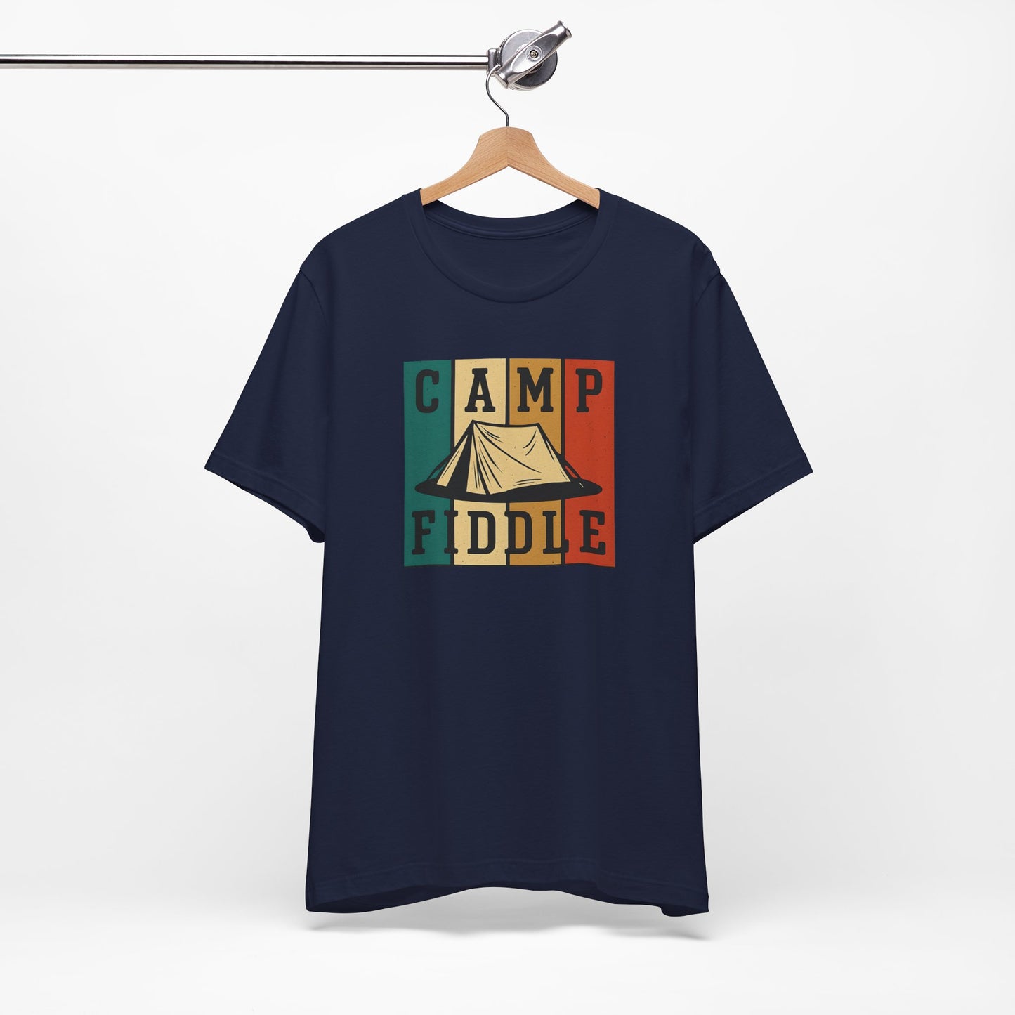 Camp Fiddle Unisex Jersey Tee, Outdoor Adventure Shirt, Camping T-Shirt, Family Camp Shirt, Summer Fun Apparel, Nature Lover Gift