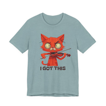Funky Fiddling Cat Tee - Short Sleeve