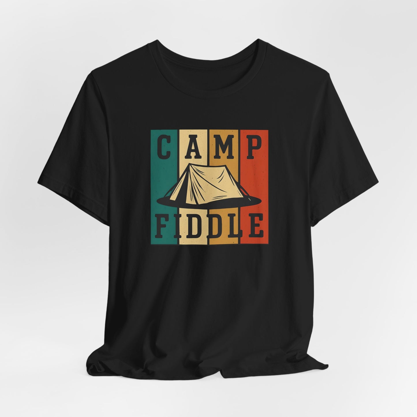 Camp Fiddle Unisex Jersey Tee, Outdoor Adventure Shirt, Camping T-Shirt, Family Camp Shirt, Summer Fun Apparel, Nature Lover Gift