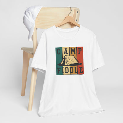 Camp Fiddle Unisex Jersey Tee, Outdoor Adventure Shirt, Camping T-Shirt, Family Camp Shirt, Summer Fun Apparel, Nature Lover Gift
