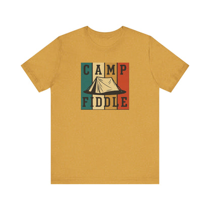 Camp Fiddle Unisex Jersey Tee, Outdoor Adventure Shirt, Camping T-Shirt, Family Camp Shirt, Summer Fun Apparel, Nature Lover Gift