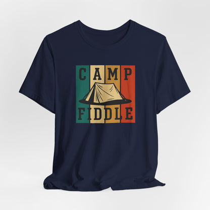 Camp Fiddle Unisex Jersey Tee, Outdoor Adventure Shirt, Camping T-Shirt, Family Camp Shirt, Summer Fun Apparel, Nature Lover Gift