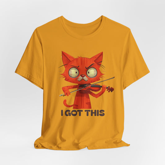 Funky Fiddling Cat Tee - Short Sleeve