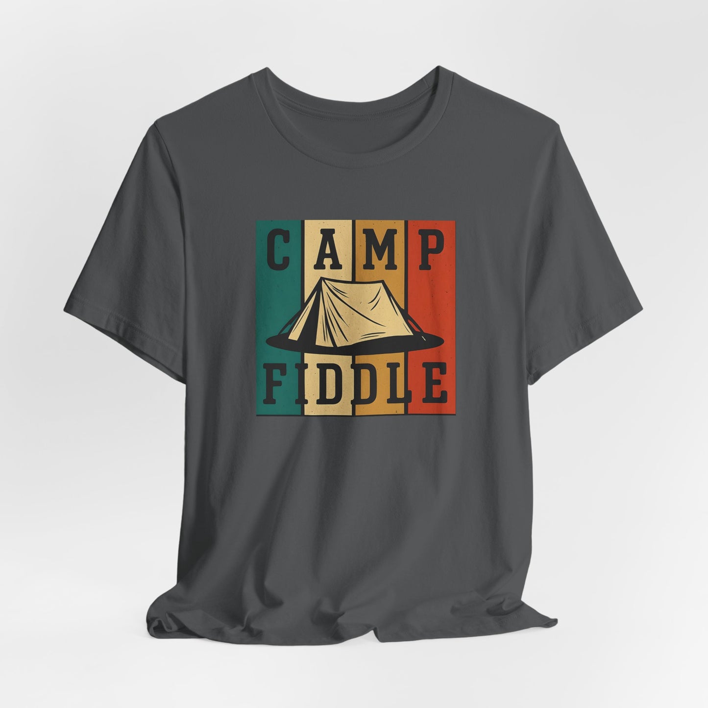Camp Fiddle Unisex Jersey Tee, Outdoor Adventure Shirt, Camping T-Shirt, Family Camp Shirt, Summer Fun Apparel, Nature Lover Gift