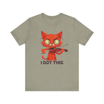 Funky Fiddling Cat Tee - Short Sleeve