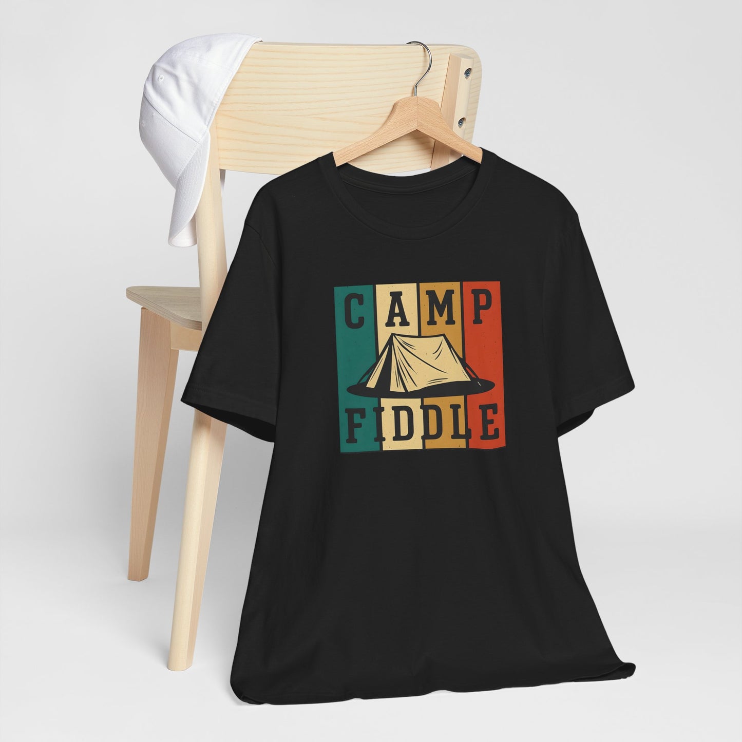 Camp Fiddle Unisex Jersey Tee, Outdoor Adventure Shirt, Camping T-Shirt, Family Camp Shirt, Summer Fun Apparel, Nature Lover Gift