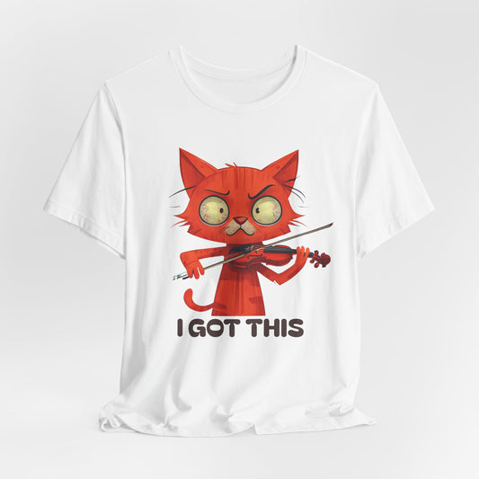 Funky Fiddling Cat Tee - Short Sleeve