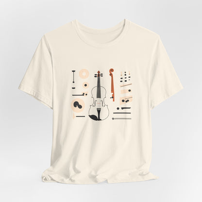Unisex Tee Violin Fiddle Parts Design Shirt