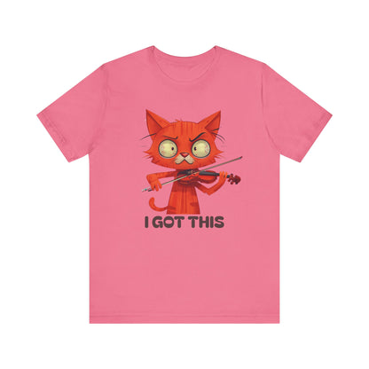 Funky Fiddling Cat Tee - Short Sleeve