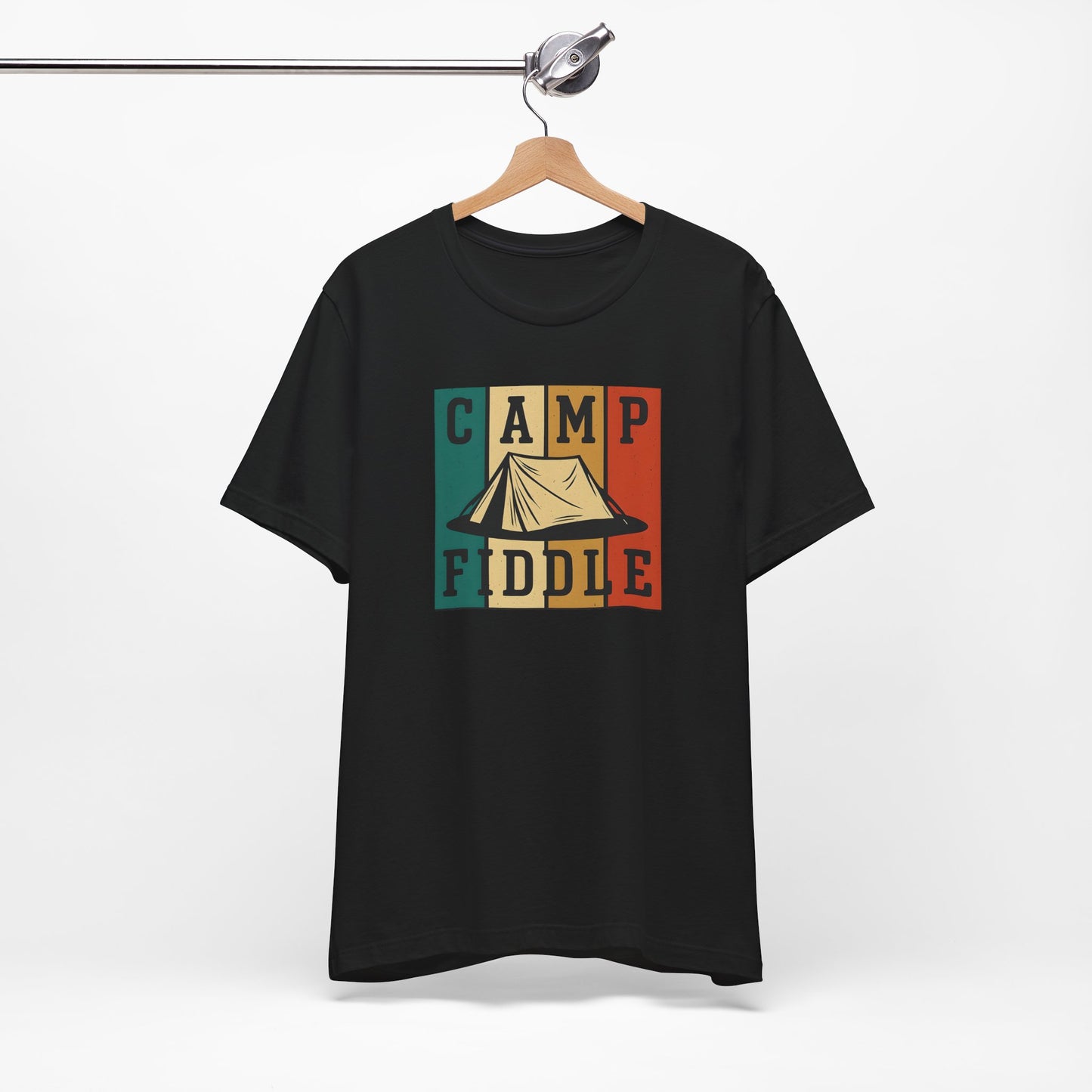 Camp Fiddle Unisex Jersey Tee, Outdoor Adventure Shirt, Camping T-Shirt, Family Camp Shirt, Summer Fun Apparel, Nature Lover Gift